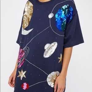 Free People Planet Sequin Oversized Tee